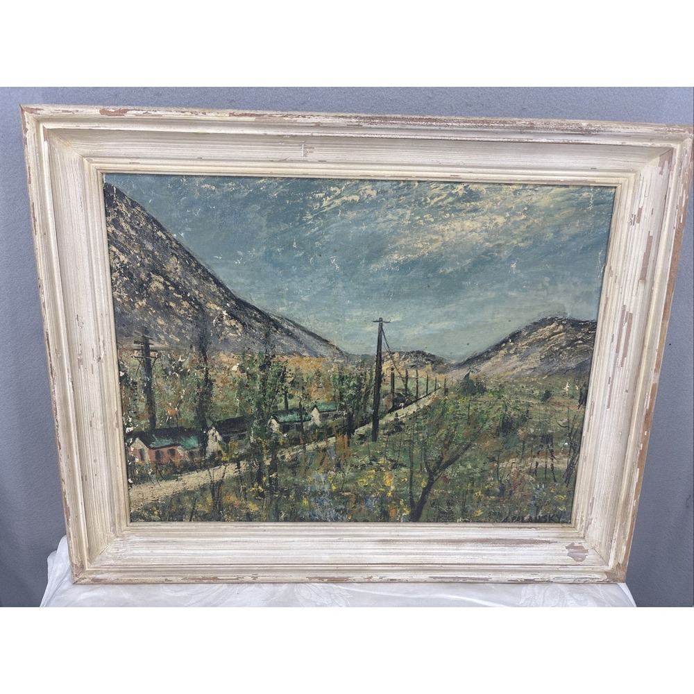 Abraham Palansky Landscape Oil Painting Canvas Signed Framed 29x22.5 Modernism